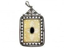 Theodor Farhner Ivory, Lapis & Silver Pendant