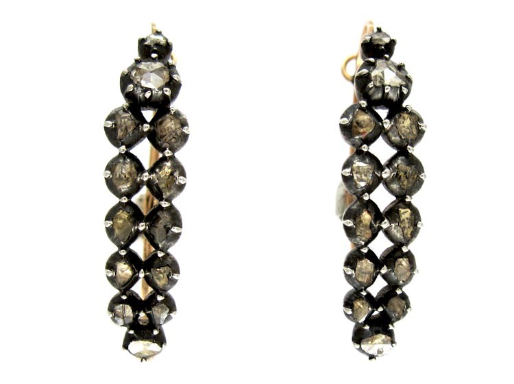 Rose-Cut Diamond Georgian Earrings