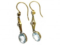 Aquamarine Diamond Drop Earrings