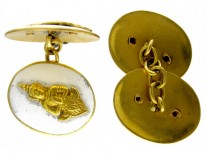 Buddha 18ct White Enamel Cufflinks