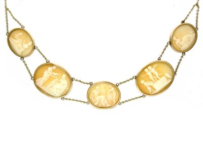 Classical Regency Shell Cameo Necklace