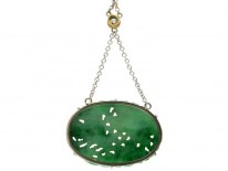 Jade & Diamond Drop Pendant