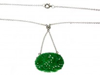 Jade & Diamond Drop Pendant