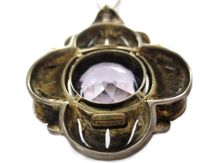 Theodor Farhner Amethyst Marcasite Silver Pendant