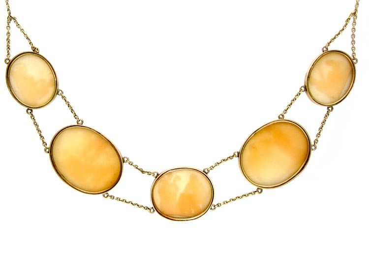 Classical Regency Shell Cameo Necklace