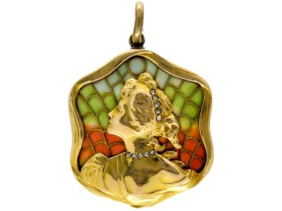 Art Nouveau Plique-à-Jour Pendant