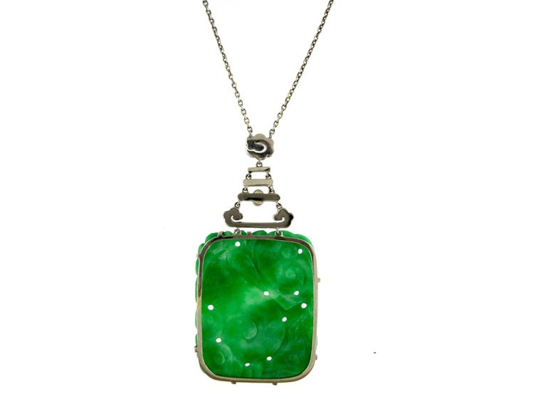 Jade 18ct White Gold Pendant