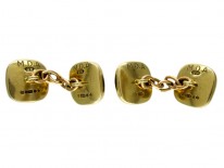 Cabochon Garnet 9ct Gold Cufflinks
