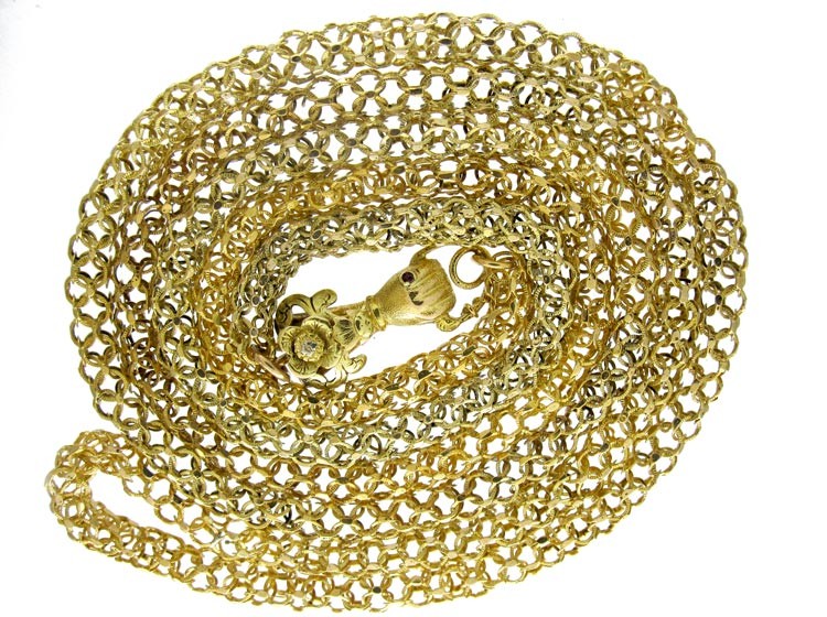 Georgian 18ct Gold Guard Chain