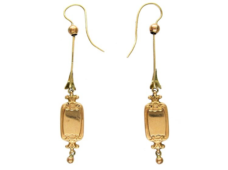 Swiss Enamel Chinamen Gold Earrings