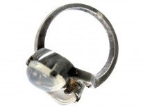 Silver Moonstone & Paste Crossover Ring