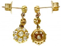 Diamond Cluster Drop Earrings