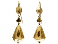 Georgian Citrine, Turquoise Gold Drop Earrings