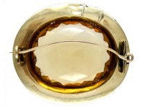 Citrine Natural Pearl Georgian Brooch