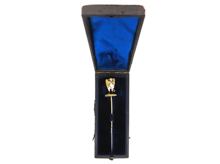 Victorian Winged Jockey 18ct Gold Tie Pin