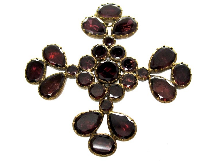Flat Cut Almandine Garnet Pendant