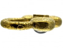 Cabochon Garnet 18ct Gold Padlock