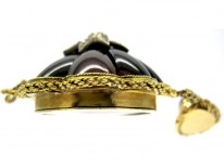 Cabochon Garnet & Diamond 18ct Gold Pendant
