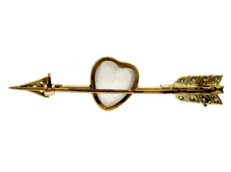 Arrow Diamond & Moonstone Brooch