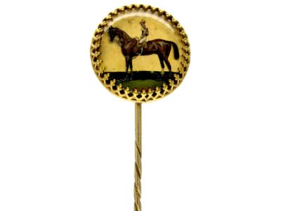 Racehorse & Jockey Reverse Intaglio Tie Pin