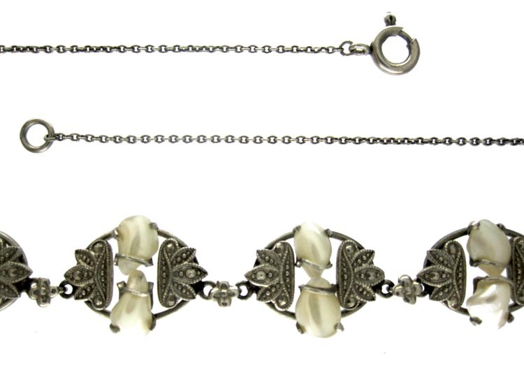 Silver Blister Pearl Necklace
