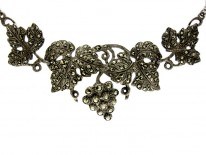 Silver Marcasite Grapes Necklace