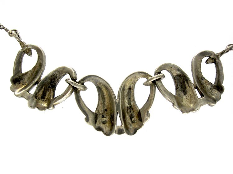 Silver Marcasite Swag Necklace