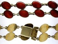 Silver Red Enamel Collar