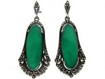 Crysophase Marcasite Art Deco Earrings