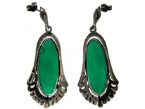 Crysophase Marcasite Art Deco Earrings