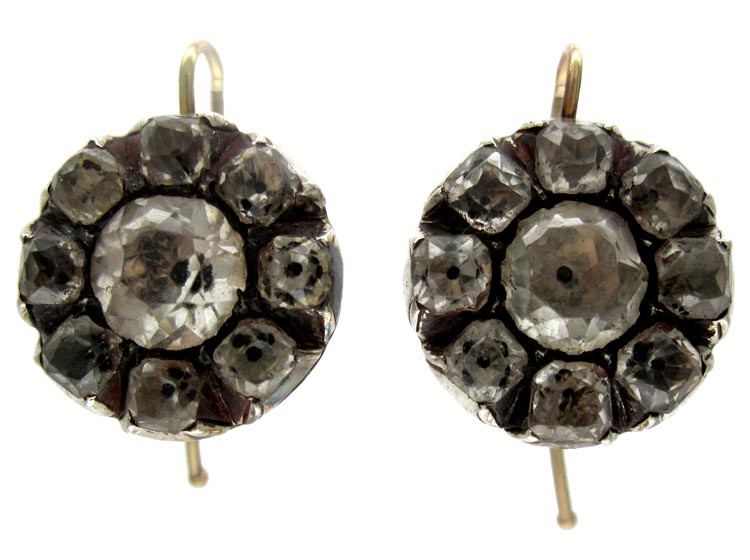Georgian Paste Silver Earrings