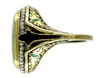 Opal Enamel Art Nouveau Ring