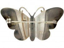 Silver Enamel Butterfly Brooch