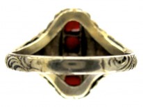 Theodor Fahrner Siver Gilt, Coral ​& Enamel Ring