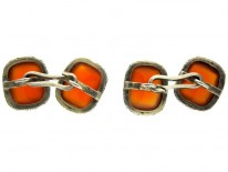 Carnelian Silver Cufflinks