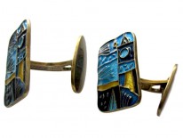 David Andersen Four Seasons Series Enamel Silver Cufflinks