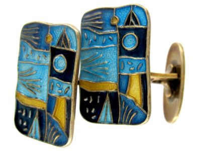 David Andersen Four Seasons Series Enamel Silver Cufflinks