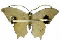 Silver Enamel Butterfly Brooch