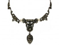 Marcasite Silver Pendant Necklace