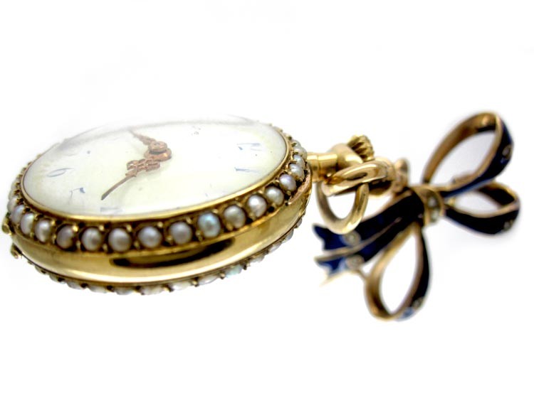 Blue Enamel Edwardian Dress Watch