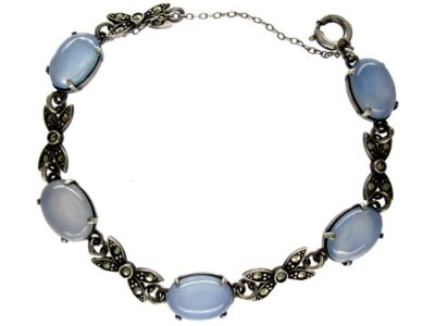 Marcasite Siver Chalcedony Bracelet