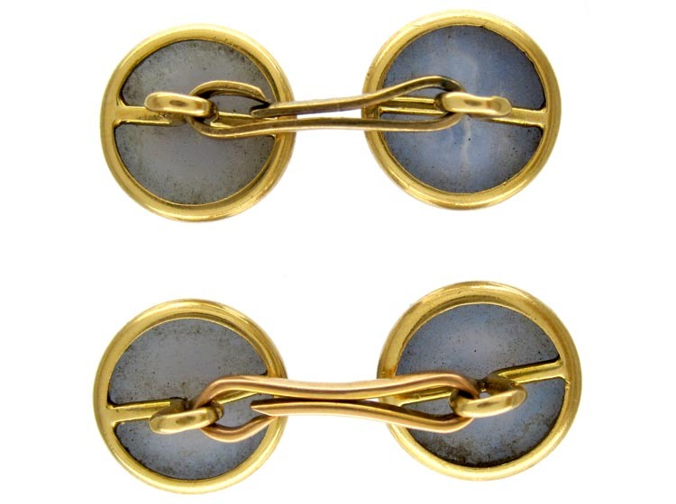 Chalcedony 18ct Gold Cufflinks