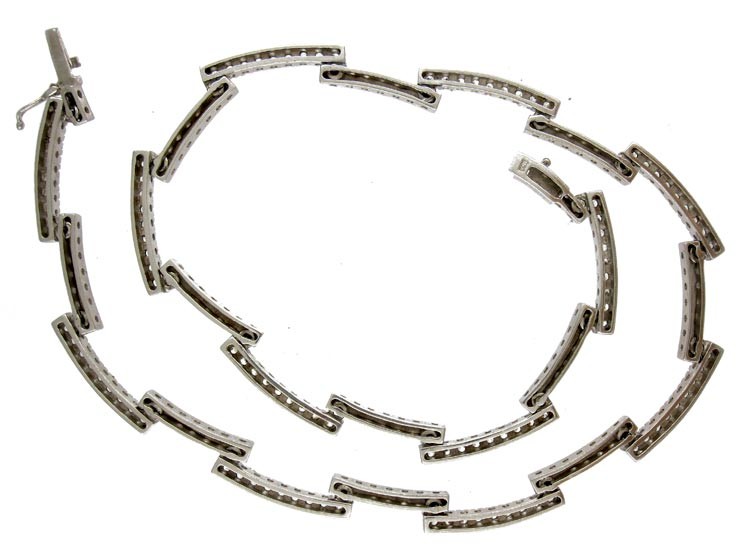 Silver Paste Art Deco Necklace