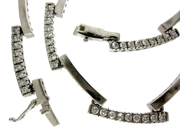 Silver Paste Art Deco Necklace