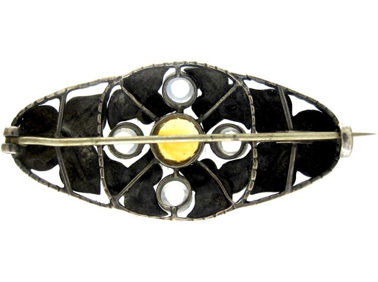Theodor Fahrner Silver Moonstone Brooch