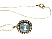 Regency Aquamarine Natural Split Pearl Pendant