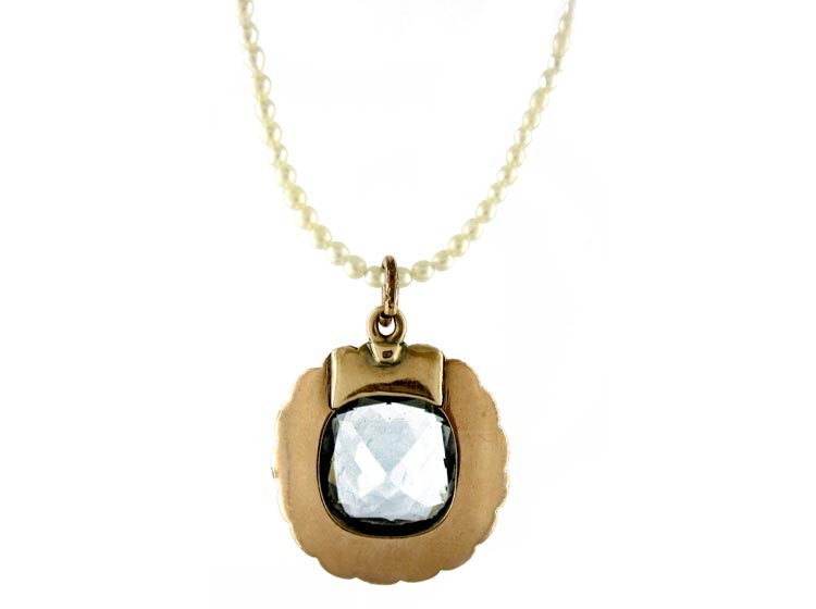 Regency Aquamarine Natural Split Pearl Pendant