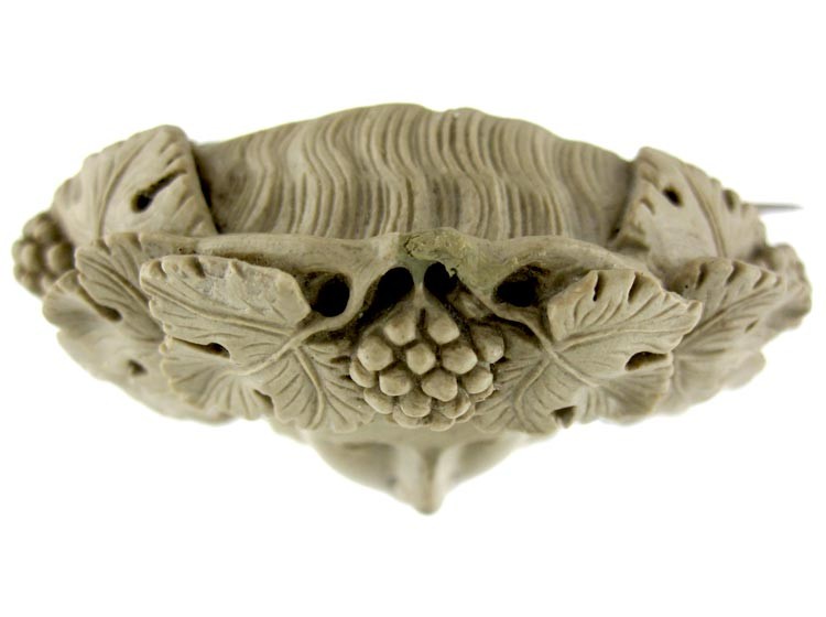Early 19th Century Carved Lava Cameo of Bacchus
