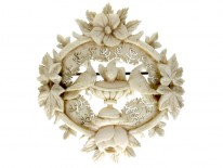 Carved Ivory Doves of Pliny Brooch