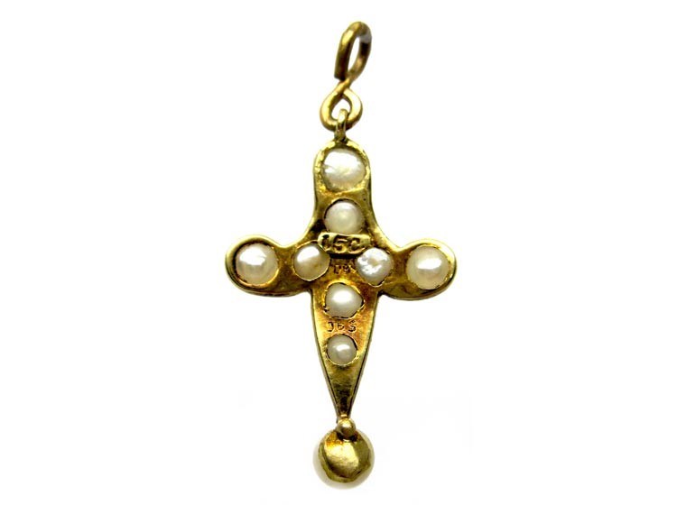 Pearl 15ct Gold Cross